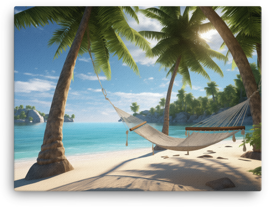 Coastal Hammock Escape Under Palms Canvas wall art
