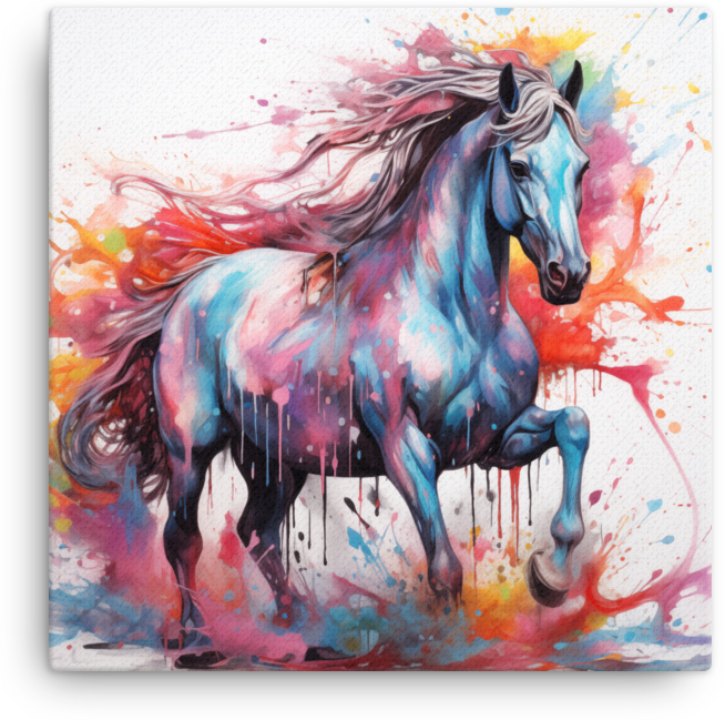 Colorburst Stallion Canvas Wall Art
