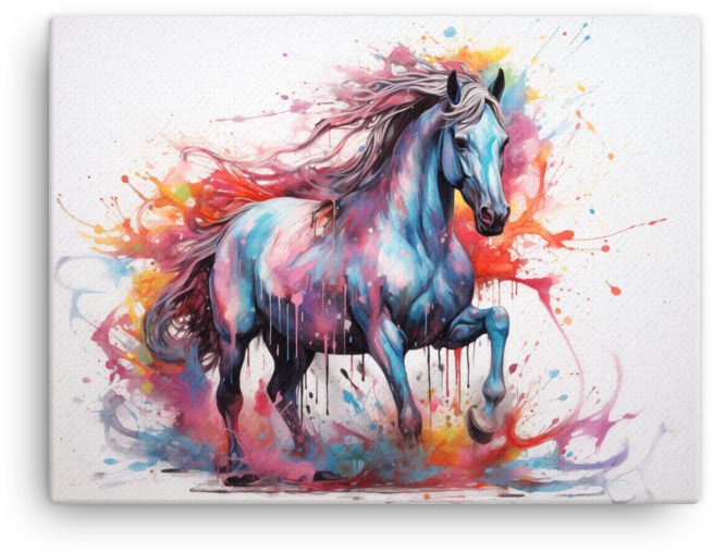 Colorburst Stallion Canvas Wall Art