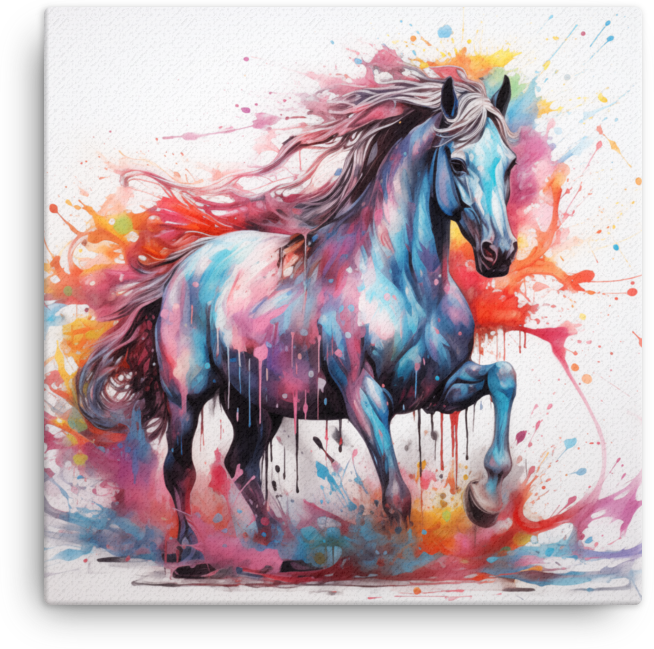 Colorburst Stallion Canvas Wall Art