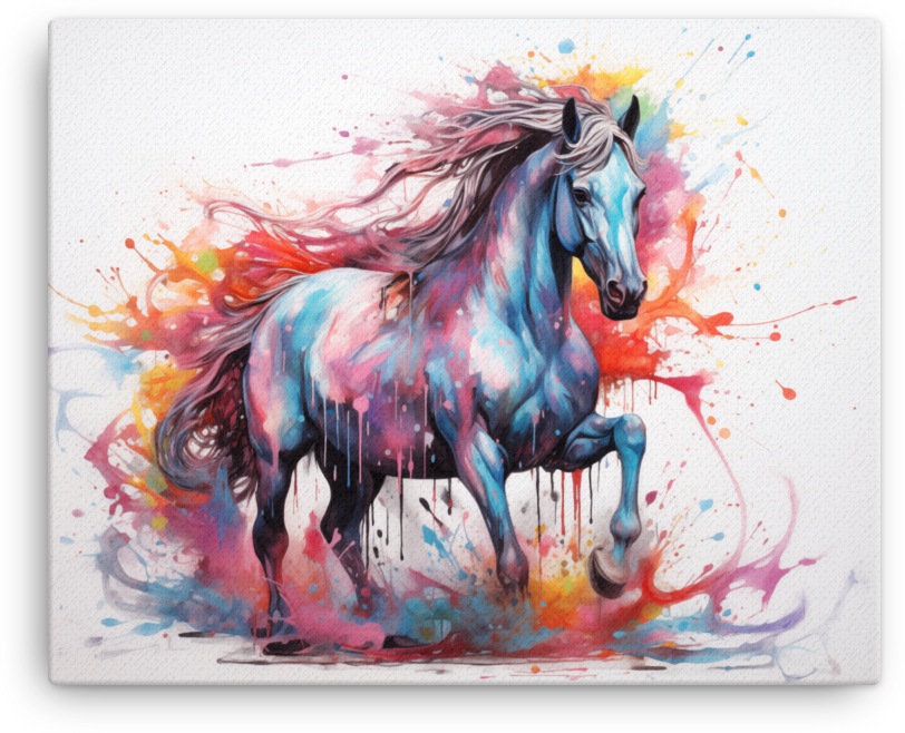Colorburst Stallion Canvas Wall Art