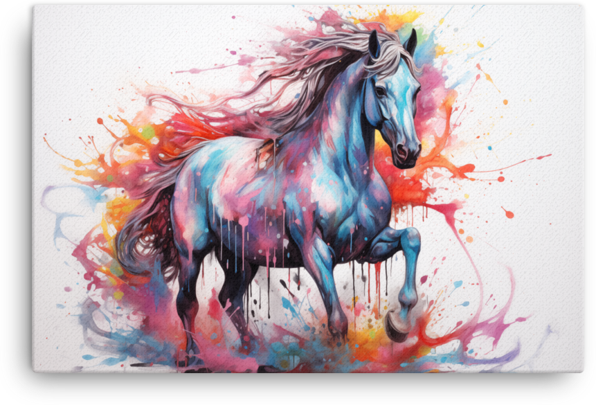 Colorburst Stallion Canvas Wall Art