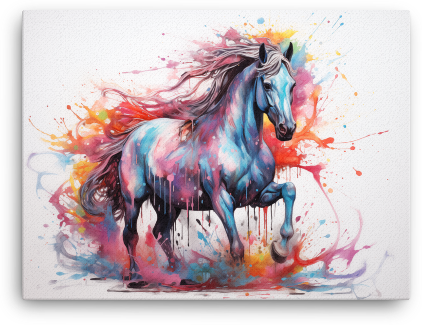 Colorburst Stallion Canvas Wall Art