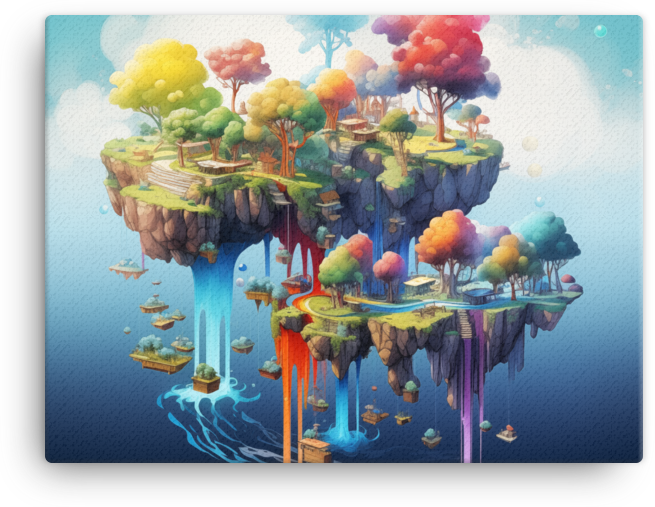 Colorful Floating Islands Canvas