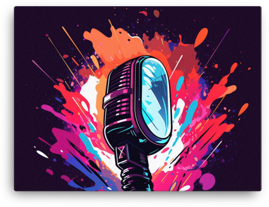 Colorful Vibrant Mic Explosion Canvas