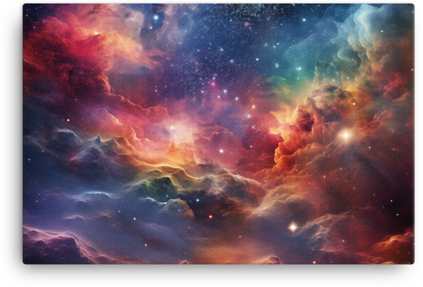 Cosmic Clouds and Starlight Nebula Canvas