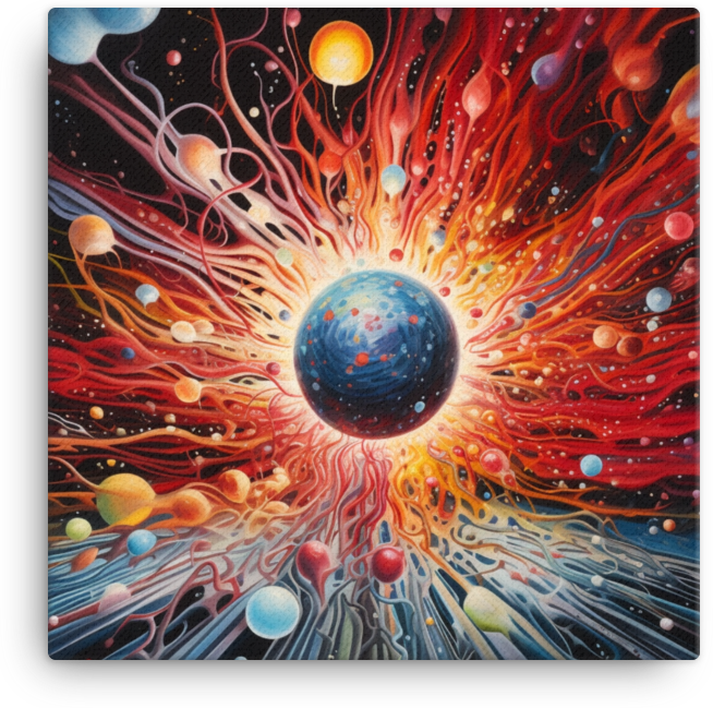 Cosmic Eruption: A Dance of Colors Canvas