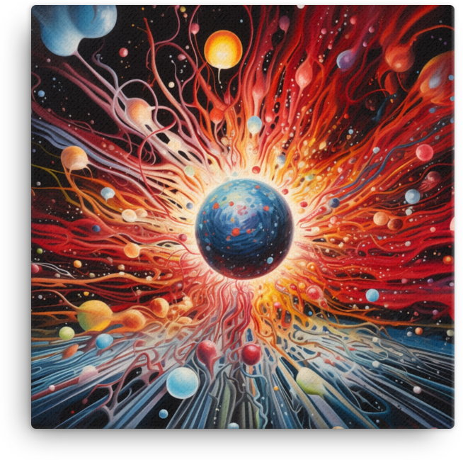Cosmic Eruption: A Dance of Colors Canvas