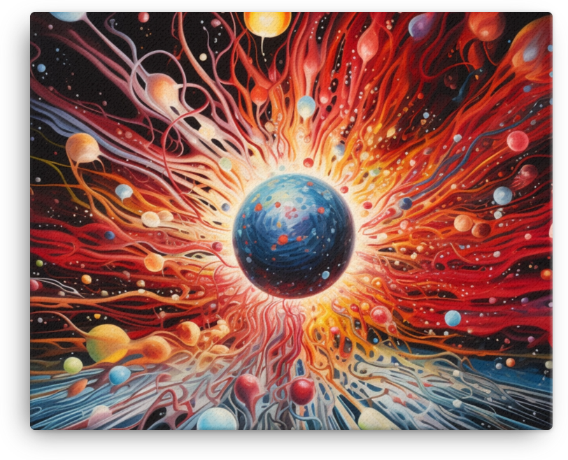 Cosmic Eruption: A Dance of Colors Canvas