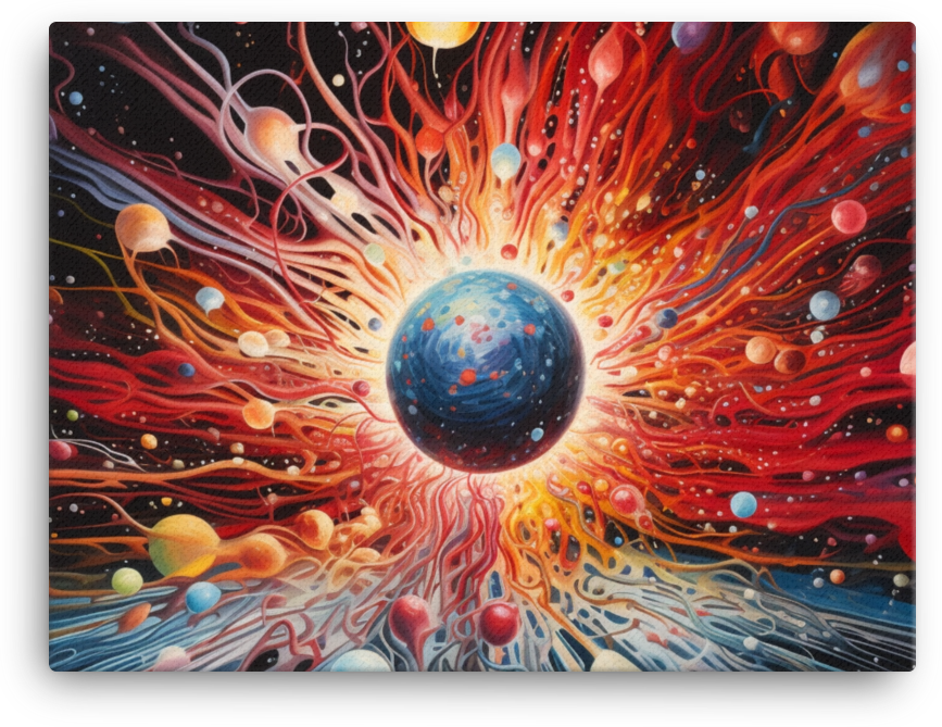 Cosmic Eruption: A Dance of Colors Canvas