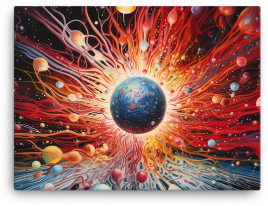 Cosmic Eruption: A Dance of Colors Canvas