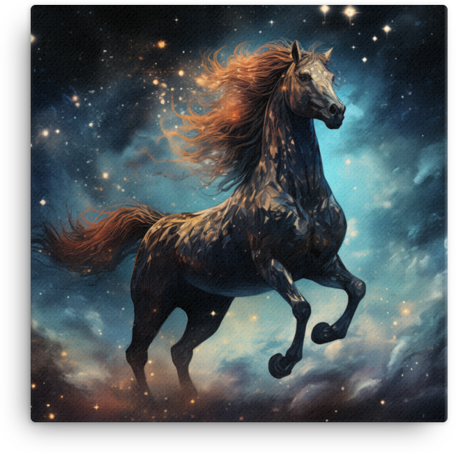 Cosmic Mane Horse Canvas Wall Art