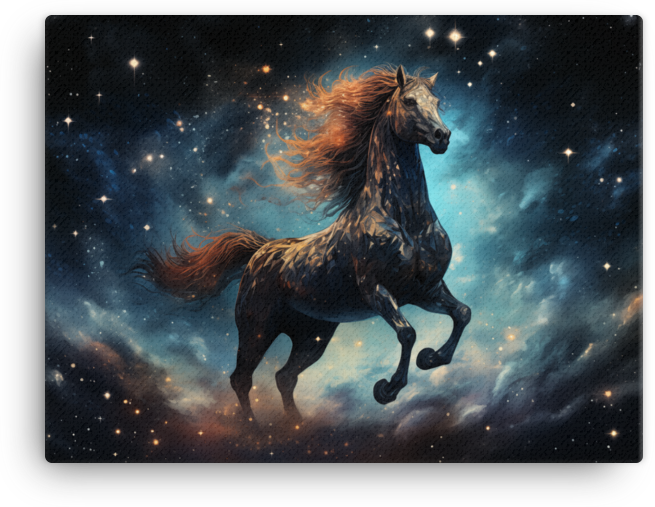 Cosmic Mane Horse Canvas Wall Art