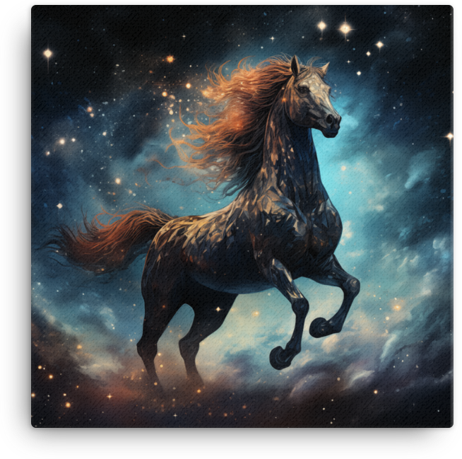 Cosmic Mane Horse Canvas Wall Art