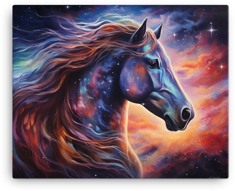 Cosmic Mane Horse Canvas Wall Art