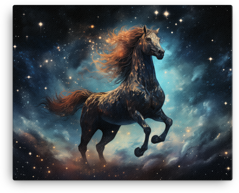 Cosmic Mane Horse Canvas Wall Art