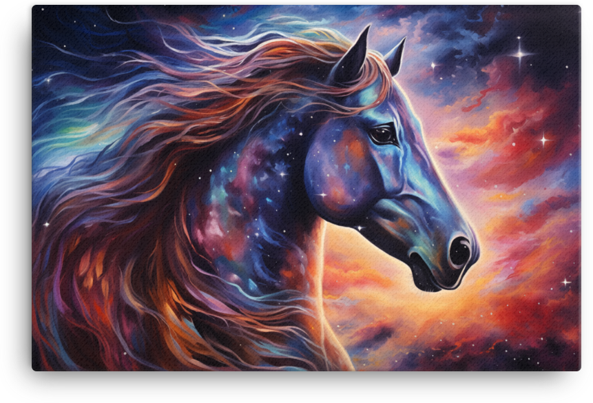 Cosmic Mane Horse Canvas Wall Art