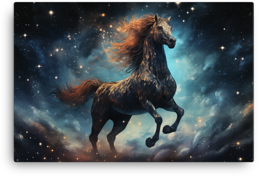 Cosmic Mane Horse Canvas Wall Art