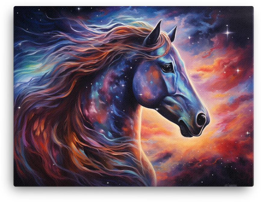 Cosmic Mane Horse Canvas Wall Art