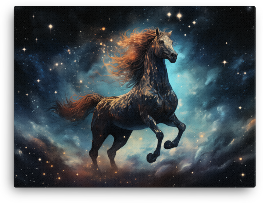 Cosmic Mane Horse Canvas Wall Art