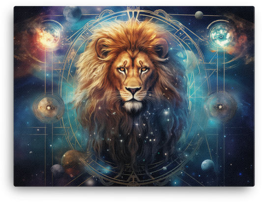 Cosmic Mane Lion Astral Canvas Wall Art