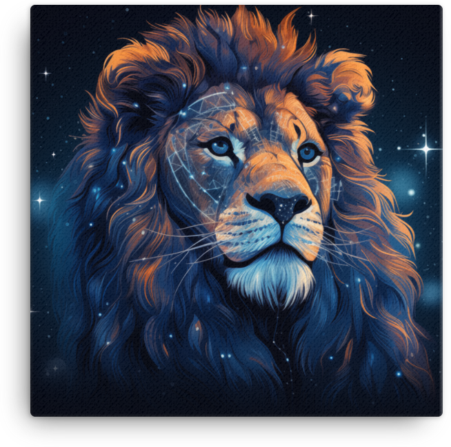Cosmic Mane Lion Canvas Wall Art