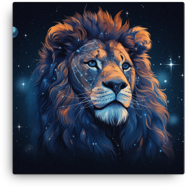 Cosmic Mane Lion Canvas Wall Art