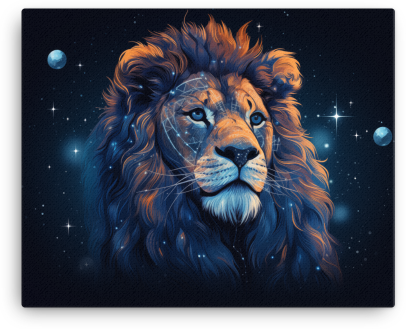 Cosmic Mane Lion Canvas Wall Art