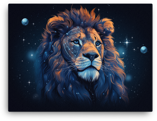 Cosmic Mane Lion Canvas Wall Art
