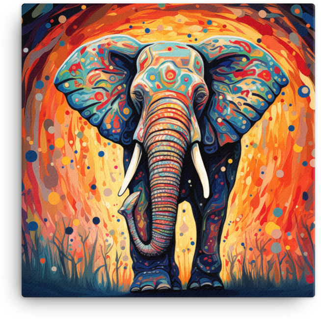Cosmic Splash Elephant Canvas Wall Art