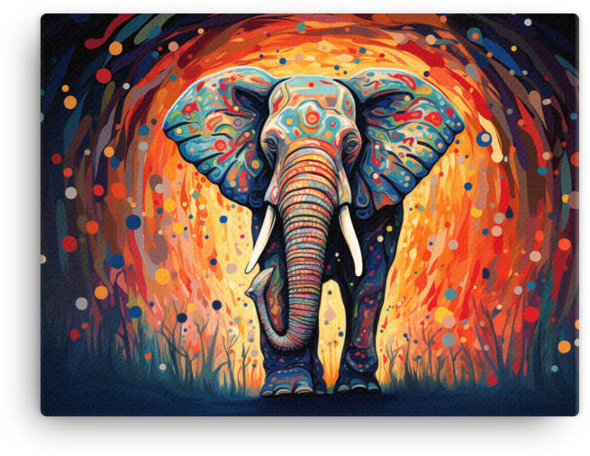 Cosmic Splash Elephant Canvas Wall Art