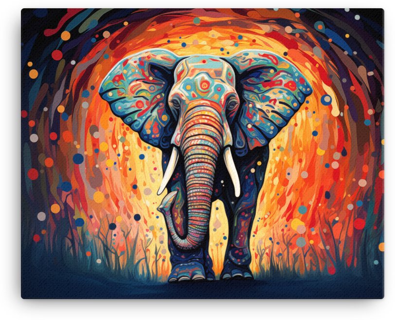 Cosmic Splash Elephant Canvas Wall Art