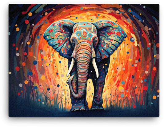 Cosmic Splash Elephant Canvas Wall Art