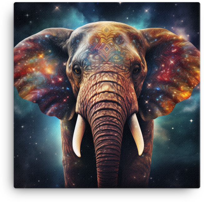 Cosmic Wisdom Elephant Canvas Wall Art