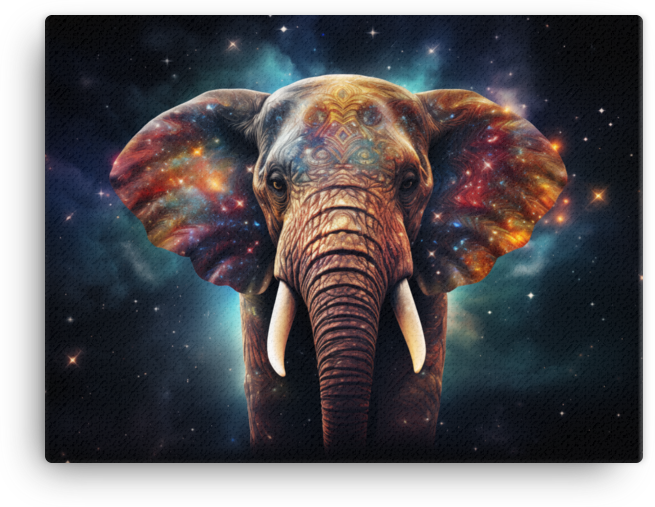 Cosmic Wisdom Elephant Canvas Wall Art