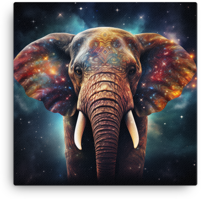 Cosmic Wisdom Elephant Canvas Wall Art