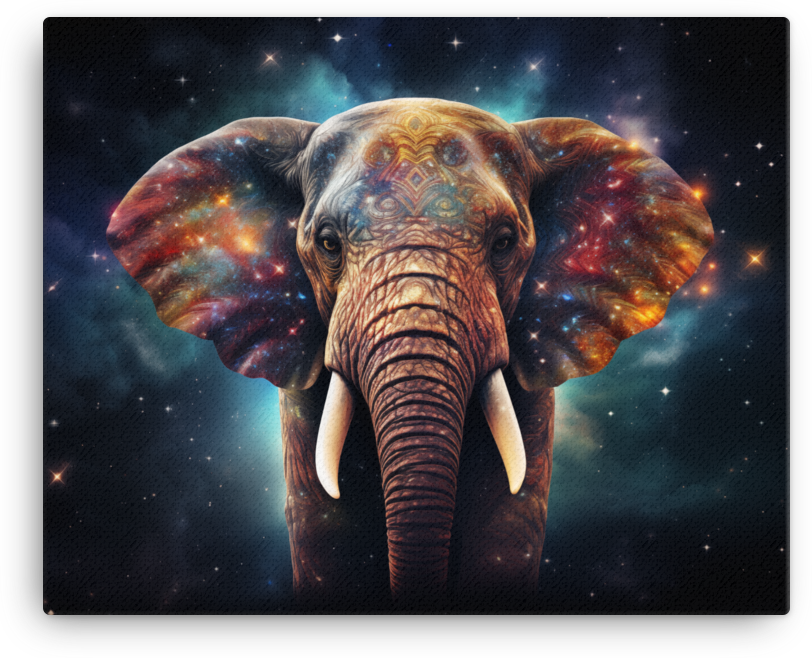 Cosmic Wisdom Elephant Canvas Wall Art