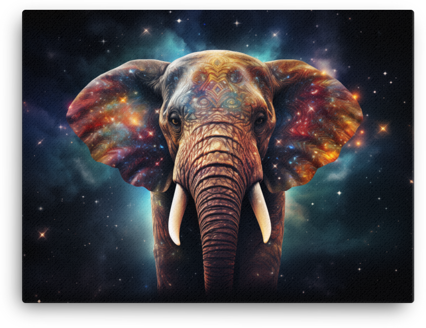Cosmic Wisdom Elephant Canvas Wall Art