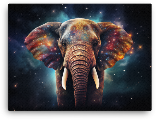 Cosmic Wisdom Elephant Canvas Wall Art