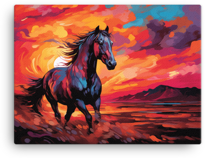 Crimson Blaze Horse Canvas Wall Art