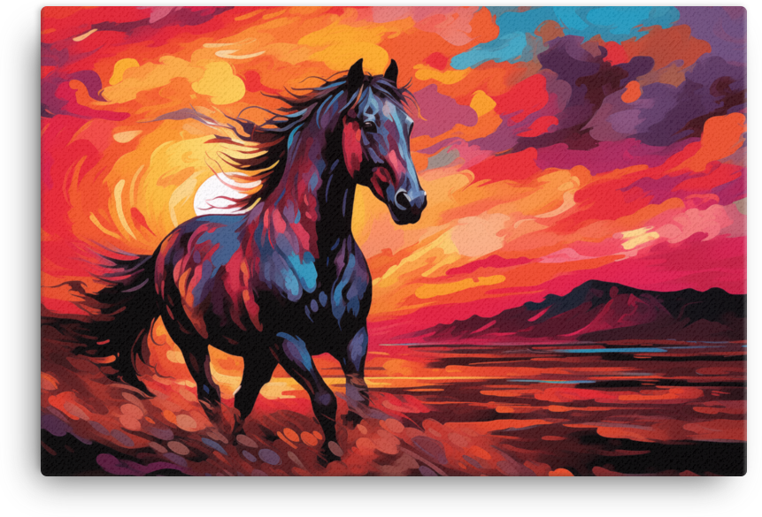 Crimson Blaze Horse Canvas Wall Art