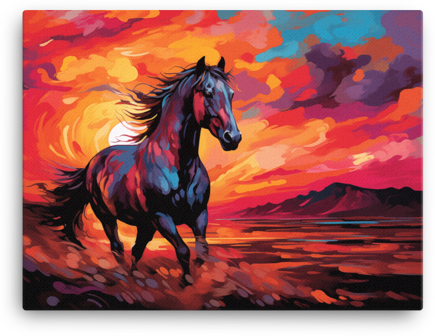 Crimson Blaze Horse Canvas Wall Art