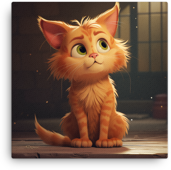 Curious Ginger Kitten Gazing Canvas