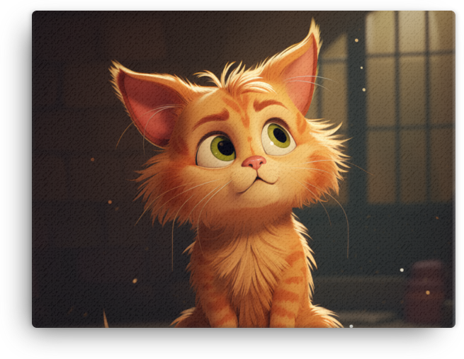 Curious Ginger Kitten Gazing Canvas