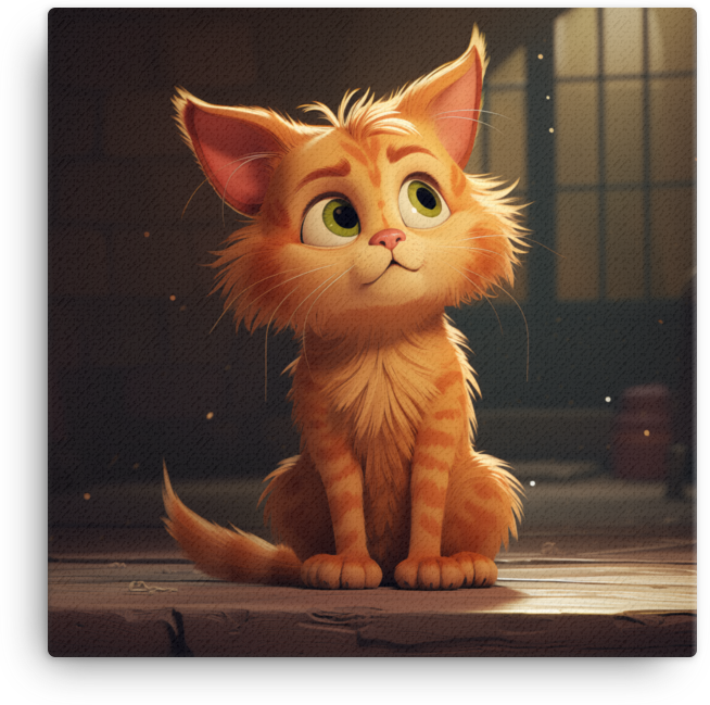 Curious Ginger Kitten Gazing Canvas