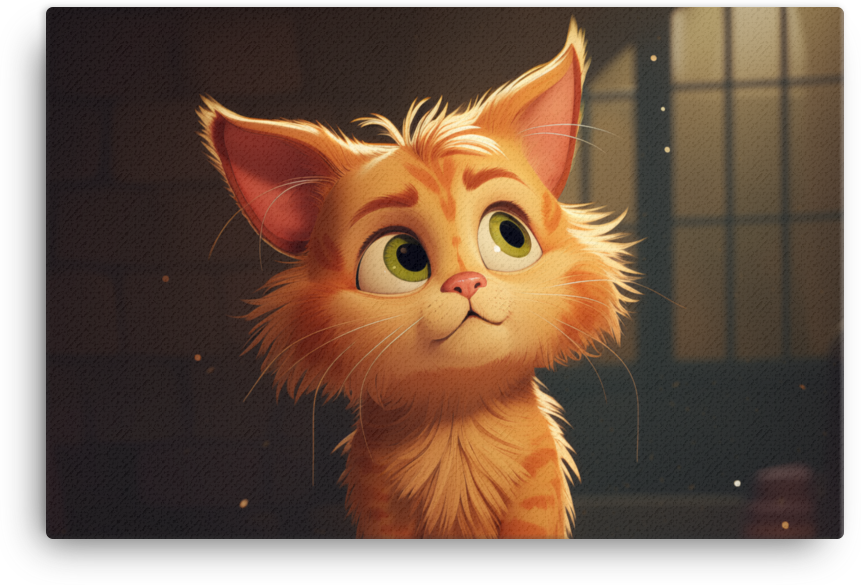Curious Ginger Kitten Gazing Canvas
