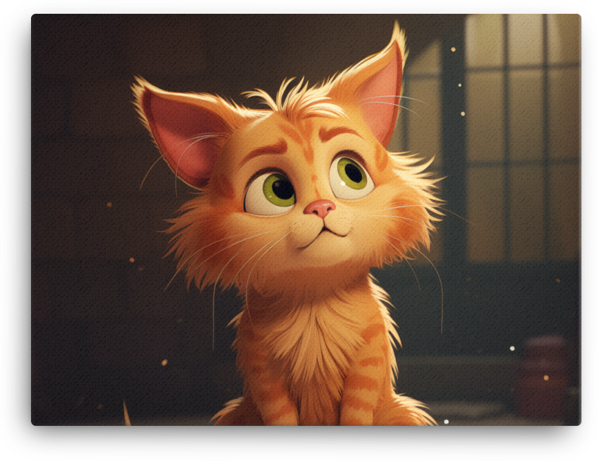 Curious Ginger Kitten Gazing Canvas