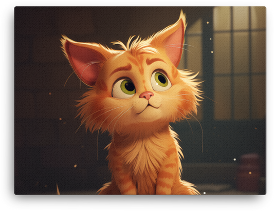 Curious Ginger Kitten Gazing Canvas