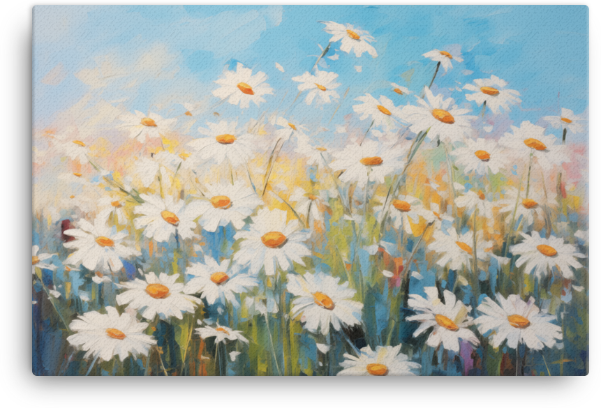 Daisy Delight in Blue Sky Canvas Wall Art wall art