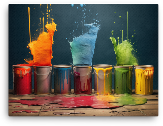Dynamic Paint Splatter Symphony Canvas